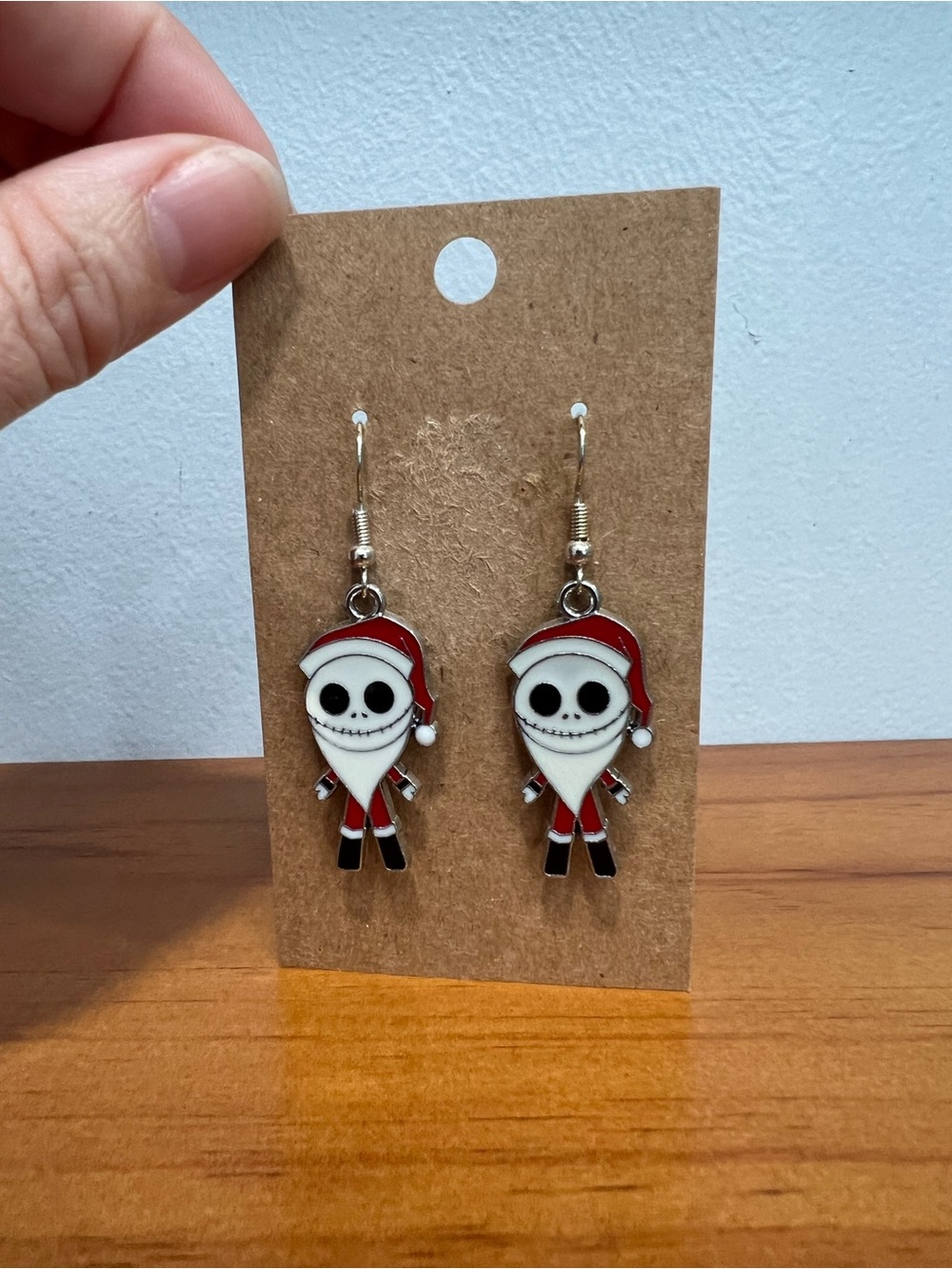 JACK SKELLINGTON Santa Claus Silver Tone Hook Earring Nightmare Before Christmas